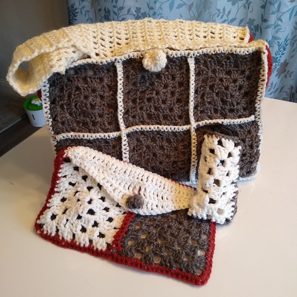 3 piece purse/clutch/eyeglass case set, hand-made